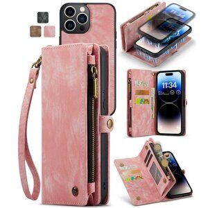 CaseMe 008 Detachable 2-in-1 PU Leather Wallet Phone Case for iPhone 13 ProMax M